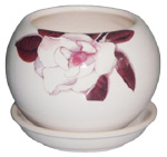 Горшок для цветов керамика Шар белая магнолия 4,1л