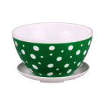 Горшок для цветов для кактусов 0,5л с подст. бел-зел М4569