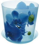 Горшок для цветов ДЕКО 160мм 2,4л с под. М3106 орхидея голубая