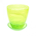 Горшок с подд. №4 алеб. крш. жел.-зел. /С 4344