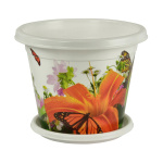 Горшок для цветов Лилия 1,0л с подст. зеленый М1734