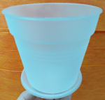 Горшок для цветов Орхидея 14,5*14 1,6л прозрачный с подставкой Алеана