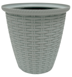 Горшок для цветов Ротанг 3л 185мм с дренажной вставкой Утренний туман