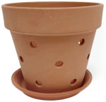 Горшок для цветов Охра Конус с поддоном 16*14см керамика