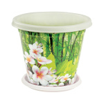 Горшок для цветов Магнолия 1,0л с подст. белый М1728