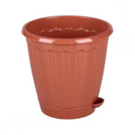 Горшок для цветов Рондо 1л с подст. корич. М6091