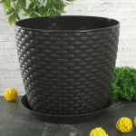Горшок для цветов Ротанг 16*15см темно-коричневый