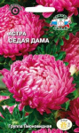 Астра Седая Дама (пионовидная, малиновая с белой каймой)