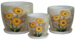 Кашпо Желтая ромашка из 3-х ДСХ1687Н