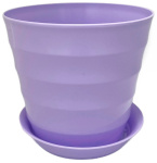 Горшок для цветов Лаура 0,7л 11,5*10см с поддон. Лавандовый