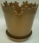 Горшок для цветов Лютик 13 бронзовый с подст. и дренажом