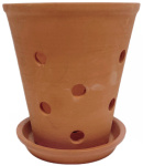 Горшок для цветов Охра Конус высокий с поддоном 11*12см керамика