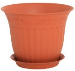 Горшок 2,5 л 200мм белый, коричневый Интехпром