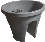 Горшок для цветов Женева 29 с креплением на перила мрамор