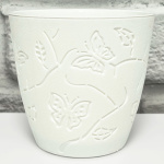 Горшок для цветов Butterflies с 3д дизайном молочный туман