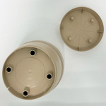 Горшок для цветов inGREEN Villa de fiori с поддоном 1,1л молочный шоколад (2)