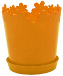 Горшок для цветов Лютик 13 светло оранж. с подст. и дренажом