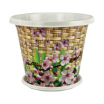 Горшок для цветов Плетенка 3,0л с подст. белый М1744