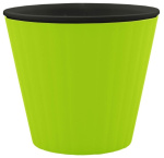 Горшок для цветов Ибис 13*11,2 с двойным дном оранжевый-черный