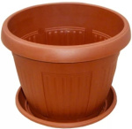 Горшок для цветов Николь 5,5л 28*21 с подст. корич. 113004