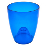 Горшок для цветов Ника 13*15,5см синий-прозрачный