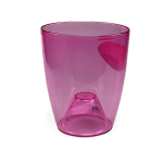 Горшок для цветов Орхидея 20*24 малиновый прозрачный