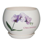 Горшок для цветов керамика Шар белая орхидея 4,1л