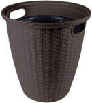Кашпо напольное Ротанг 30л с внутренним горшком 16л Горький шоколад