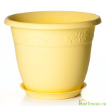 Горшок для цветов Рябина 1,4л с подст. банановый М3053