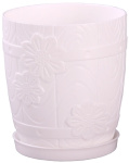 Горшок для цветов Бочонок 1,5л с подст. белый М6205
