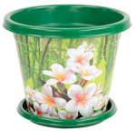 Горшок для цветов Магнолия 2,0л с подст. зеленый М1729
