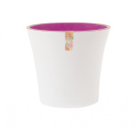 Горшок для цветов Деко со вставкой 13*12,5 белый, т.розовый