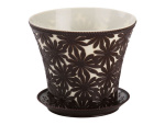 Горшок для цветов Скарлетт 2л с подст. М5884 слон.кость