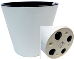 Горшок для цветов Фиджи 16л на колесах белый