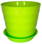 Горшок для цветов Лаура 0,7л 11,5*10см с поддон. лайм