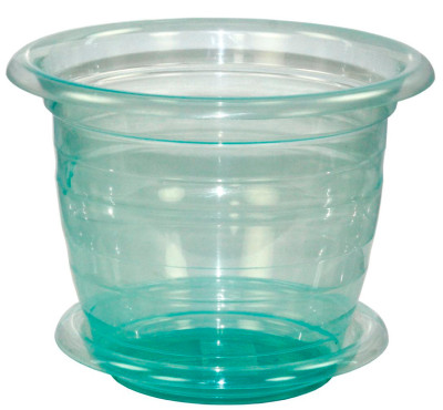 Горшок для Орхидеи 2,0л с подст. прозрачный зеленый М1454