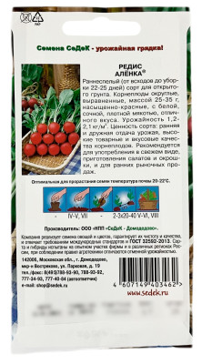 Редис Аленка СеДеК описание