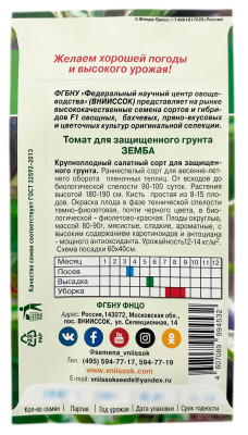 Томат ЗЕМБА ВНИИССОК описание