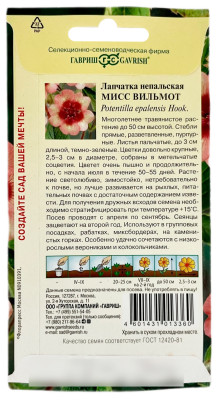 Лапчатка непальская МИСС ВИЛЬМОТ ГАВРИШ описание