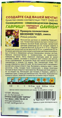 Примула Весеннее чудо (полиантовая многоцв)* 4 шт.