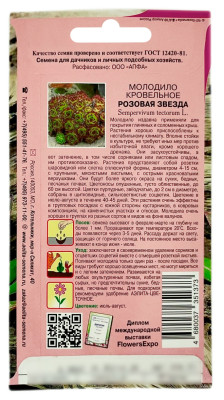 Молодило кровельное РОЗОВАЯ ЗВЕЗДА АЭЛИТА описание