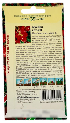 Брусника РУБИН ГАВРИШ описание