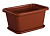 Горшок для цветов Кашпо Эконом 3л прямоуг. с подст. корич. М4509