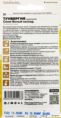 Тунбергия крылатая Сюзи Белый каскад 4шт