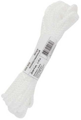 Шнур хозяйственный 6мм 20м белый, цветной