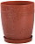 Горшок для цветов Боченок 0,8л с подст. коричневый М6204