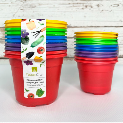 Горшок для рассады круг 11*8,5см Color набор 10шт