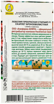 Лобелия прекрасная старшип СКАРЛЕТ БРОНЗОВОЛИСТ40812CB089D655B26E605A702F5AB399