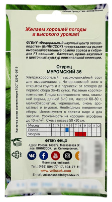 Огурец МУРОМСКИЙ 36 ВНИИССОК описание