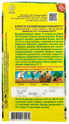 Капуста белокочанная КВАШНЯ F1 АЭЛИТА описание